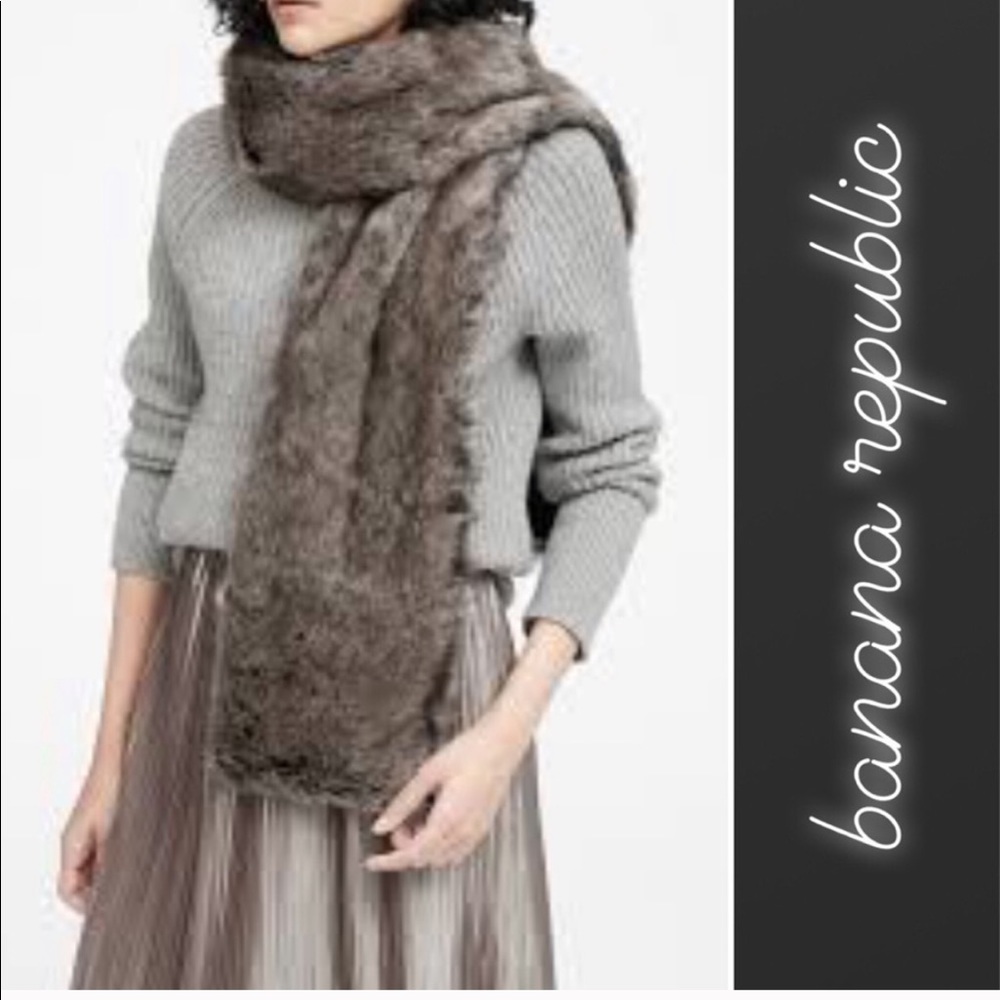 Banana Republic Large Faux Mink Fur Scarf